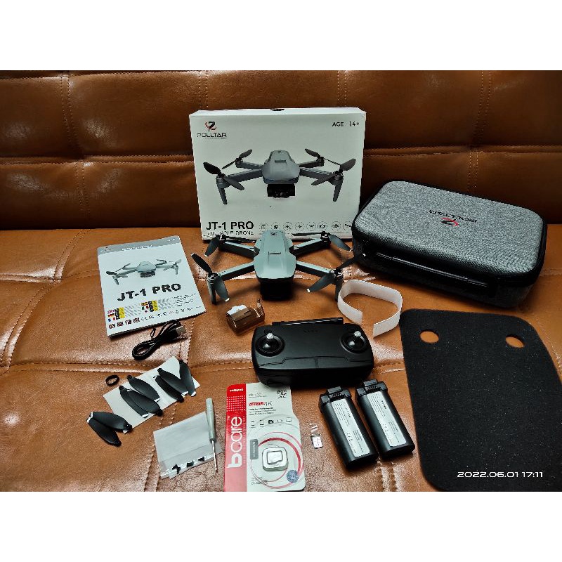 Polltar JT-1 PRO Foldable Drone Wifi FPV GPS RC Axis Gimbal second-like new