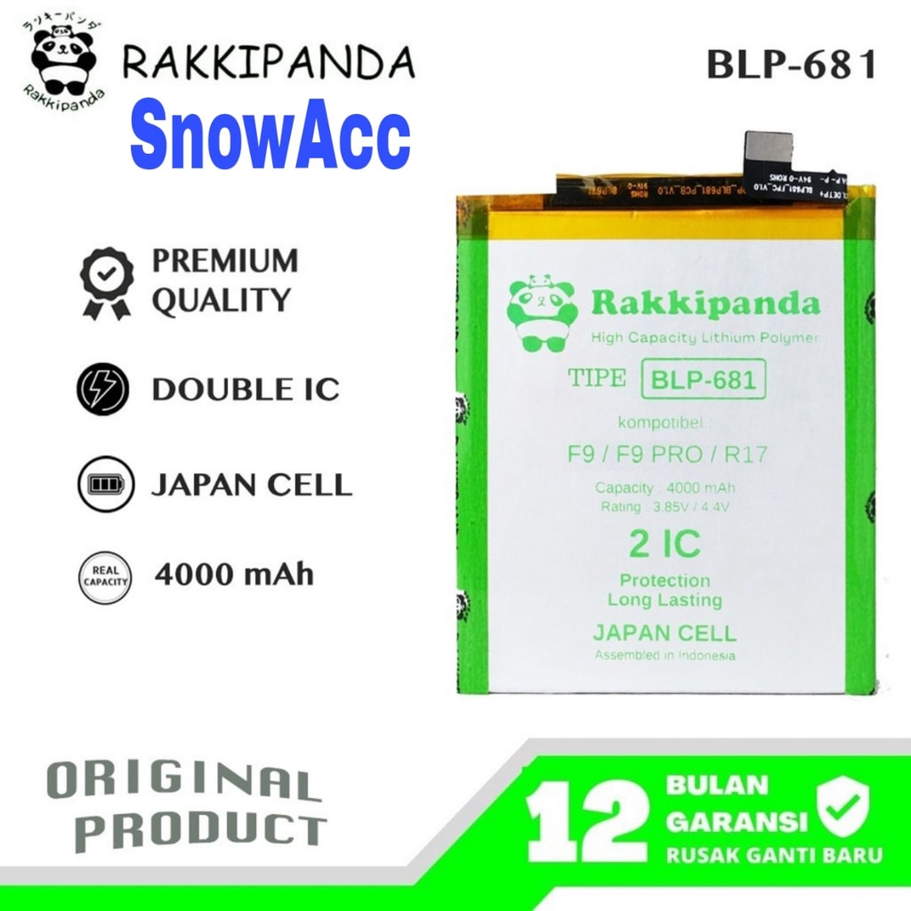 Rakkipanda Baterai OPPO F9 / OPPO F9 PRO / OPPO R17 BATERAI BLP-681 ( BLP681 )