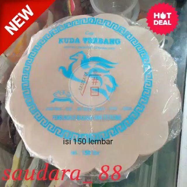 Alas Piring Bulat Isi 150 & 250 Lembar / Kertas Nasi Bulat Bunga  / Alas Piring Anyam