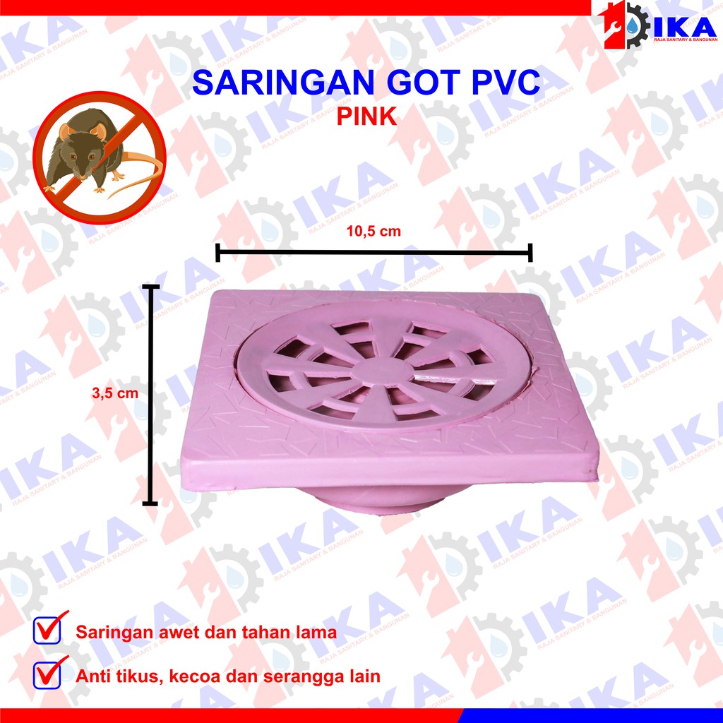 IKA Saringan Got Tebal Plastik PVC Kamar Mandi Toilet Plastic Floor Drain Air WC