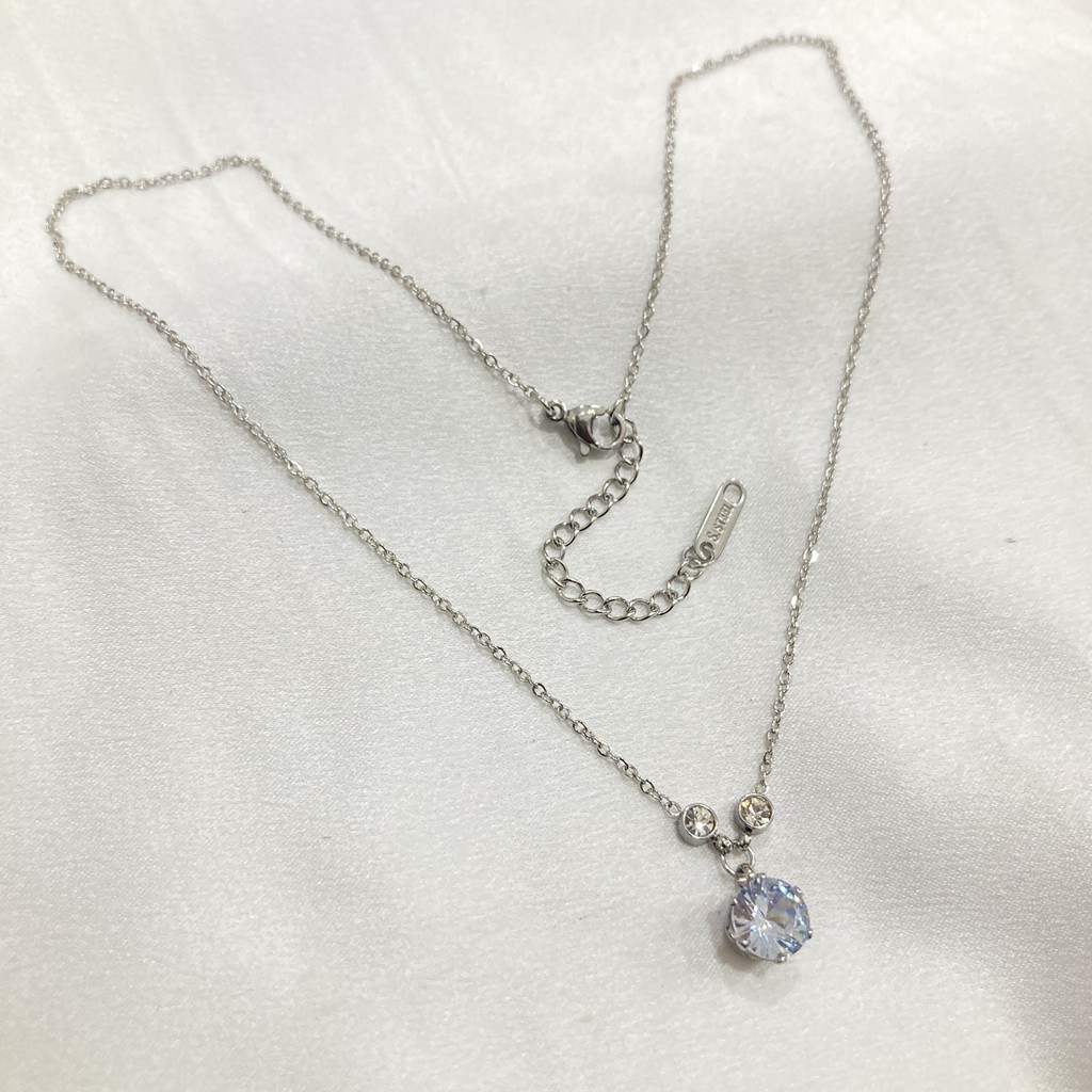 Kalung Titanium Wanita Korean Style Mata Satu Anti Karat Aksesoris Perhiasan Fashion noin_acc