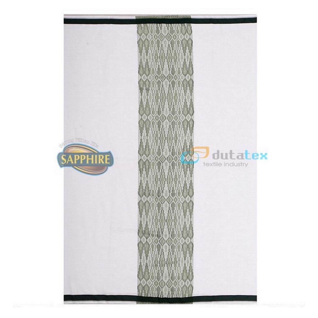 Sarung Tenun Sapphire Putih Tumpal Sarung Sholat Pria Dewasa Original Shapire