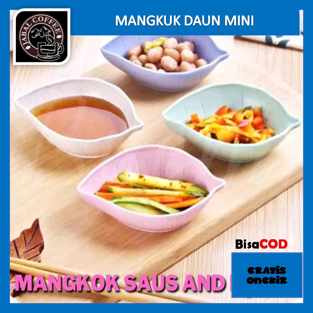 Mangkuk Daun Mini Sambal Dan Kecap Impor / Mangkok Jerami Bentuk Daun Mini 017