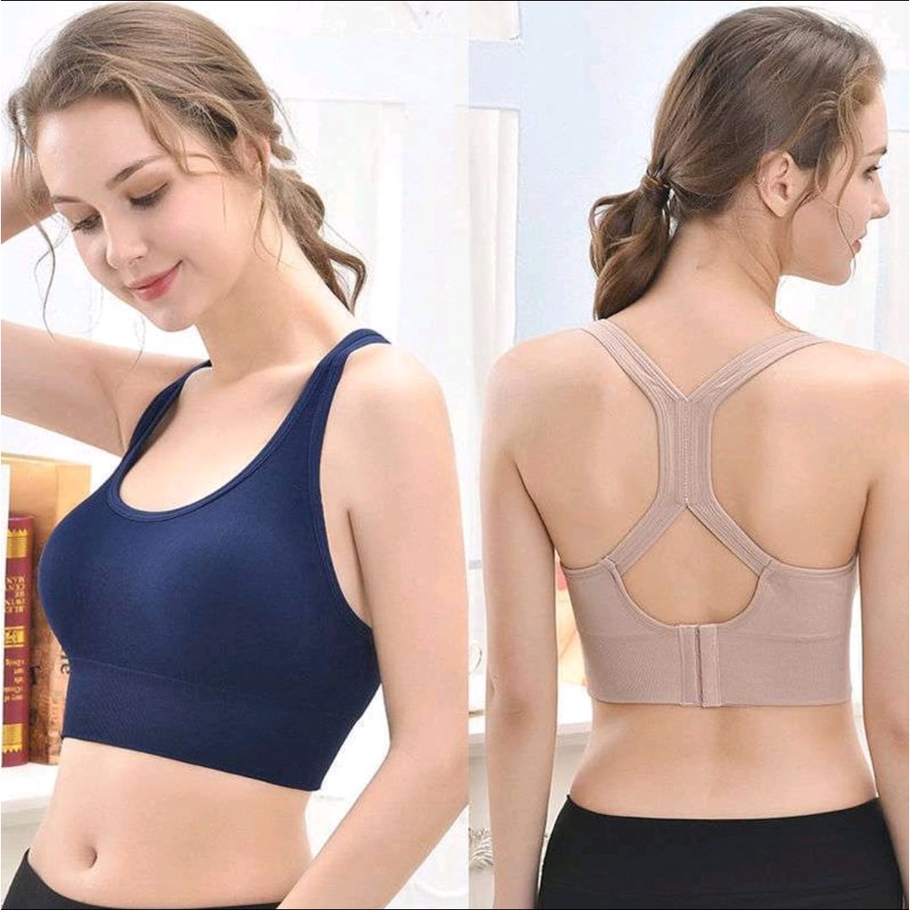 SPORT BRA GYM OLAHRAGA PUSH UP WANITA TANPA KAWAT ELASTIS SEXY IMPORT NEW MODEL