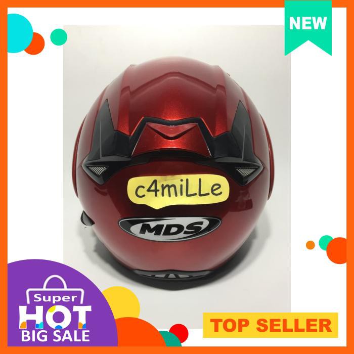 Helm Mds Pro Rider Solid Red Maroon Modular Full