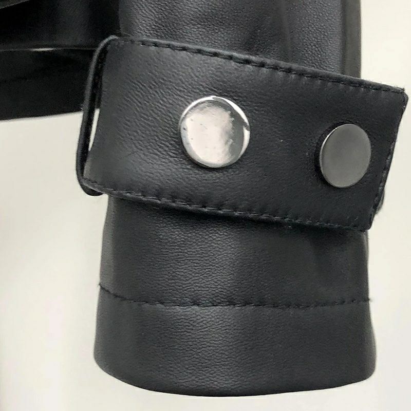 Mantel Kulit Antik Wanita 2020 Baru Longgar Hitam Pu Jaket Wanita Single Breasted Punk Pendek Faux Kulit Mantel Mujer