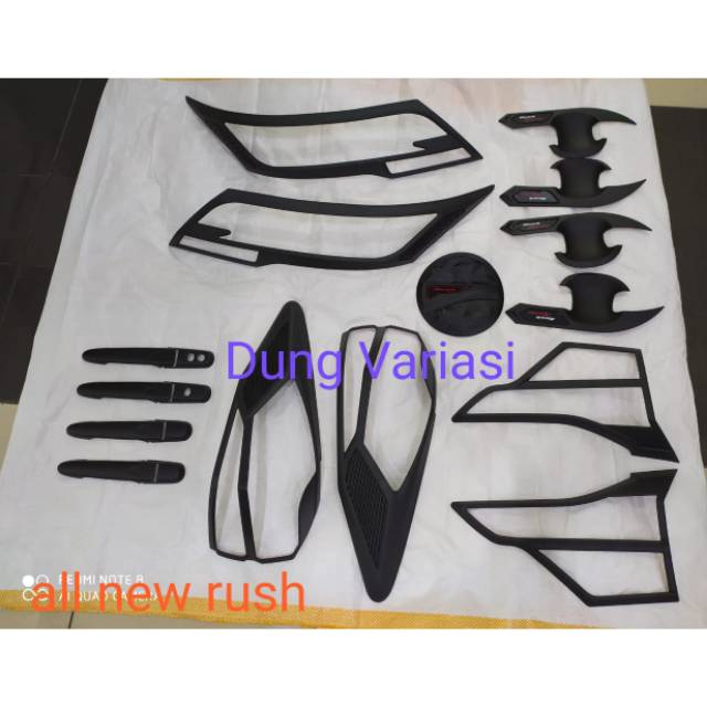 Paket lengkap all new rush Terios 2018 2019 2020 2022 trd Sportivo hitam dop garnish depan belakang outer handle tank cover