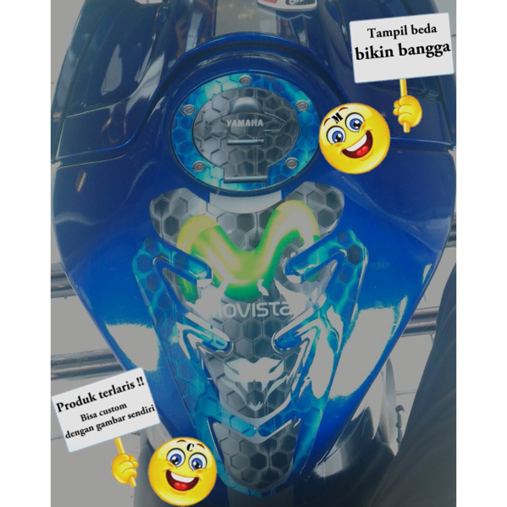 Stiker tankpad new vixion biru (bebas pakai nama) Limited