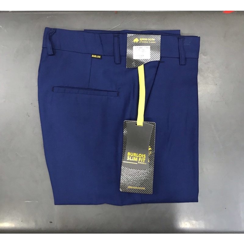 Celana kerja / celana slim fit navy terang superwoll / burlois