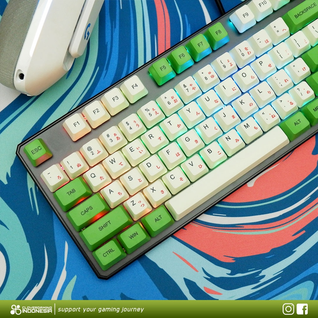 Keycaps Matcha Japanese Root PBT Dye Sub - for Mechanical Keyboard