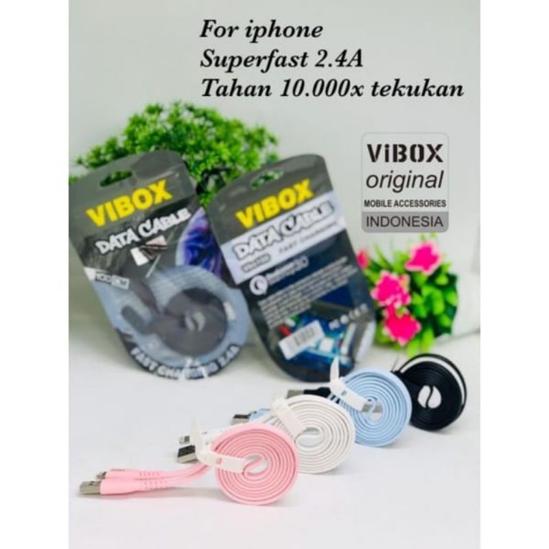 Kabel Data VIBOX IPH LIGHTNING 200CM Kabel Charger VIBOX USB LIGHTNING 2M Kabel Casan VIBOX IPH LIGHTNING 2Meter Fast Charging