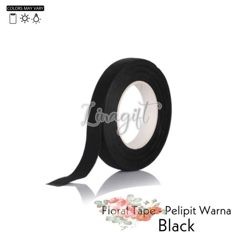 ( Rol 10 Yard ) FLORAL TAPE / FLOWER 1/2 INCH / 1.2 CM / 0.5 IN ISOLASI / SELOTIP 12MM TANGKAI BUNGA HIJAU / COKLAT PELIPIT WARNA