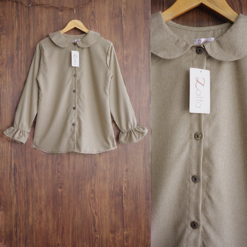 BLOUSE MEDINA by ZALFA OUTFIT / blouse wanita murah / blouse kekinian-Olive