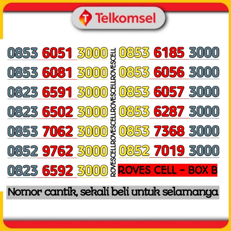 NOMOR CANTIK TELKOMSEL TRIPLE 000 TRIPEL 3000 KARTU AS HOKI BUKAN 2000