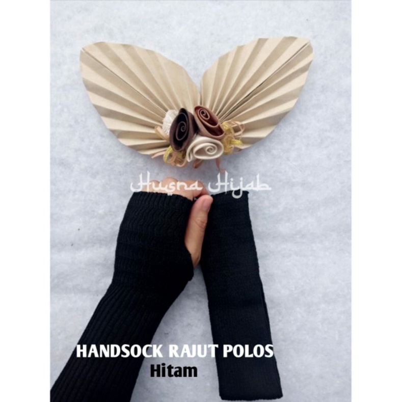 [HUSNA COLLECTION] Handsock Rajut Polos Ecer / Manset Rajut