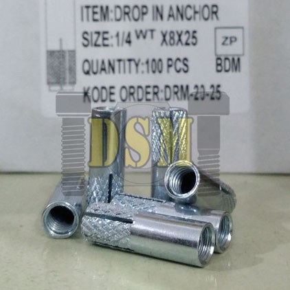 Dynaset 1/4&quot; / Dinaset INCHI / Drop In Anchor 1/4&quot;x8x25