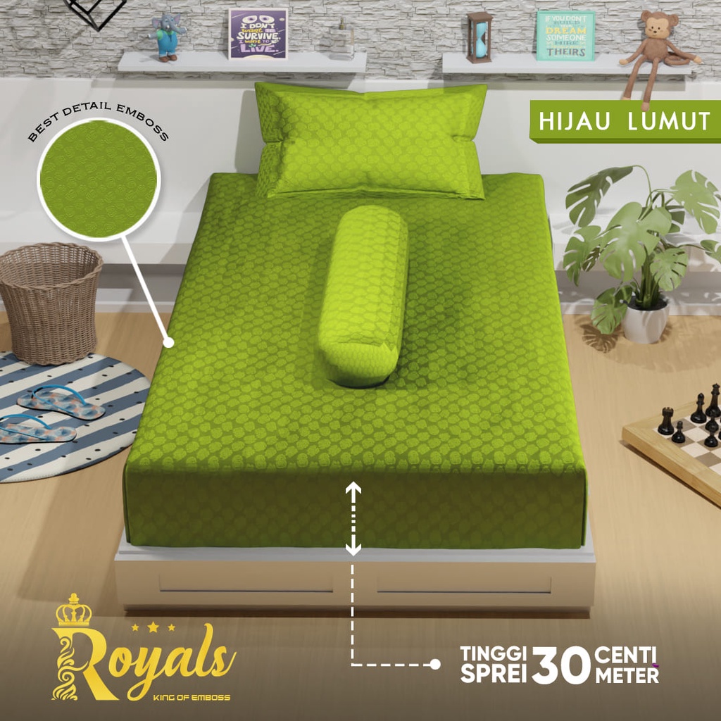 Royals BedCover Set Sprei Uk 120 - Hijau Lumut