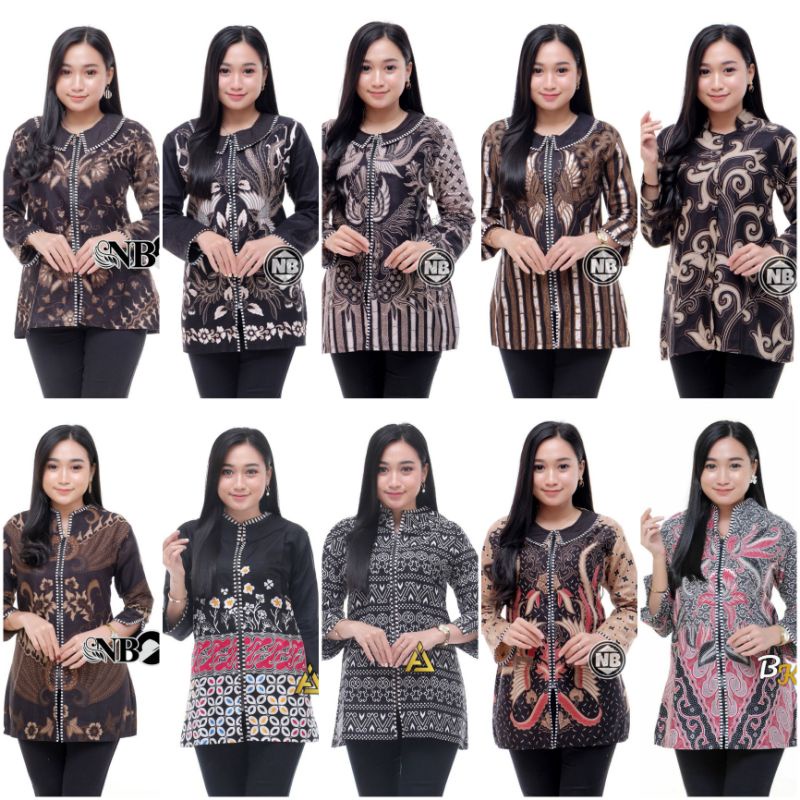 batik bkil blouse batik modern warna hitam