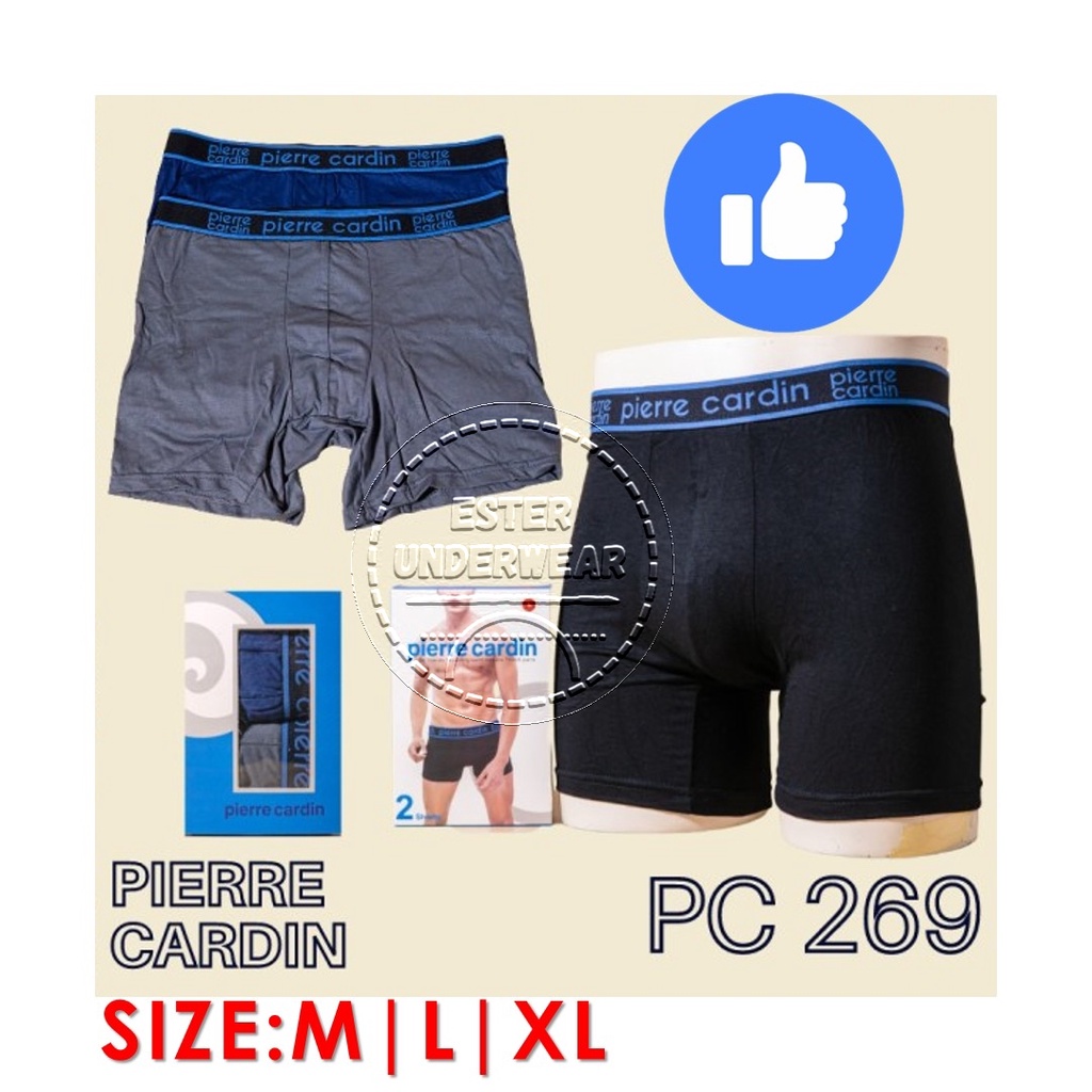 Celana Boxer Pria PIERRE CARDIN PC 269 ISI-2 PCS bahan Rayon Spandex