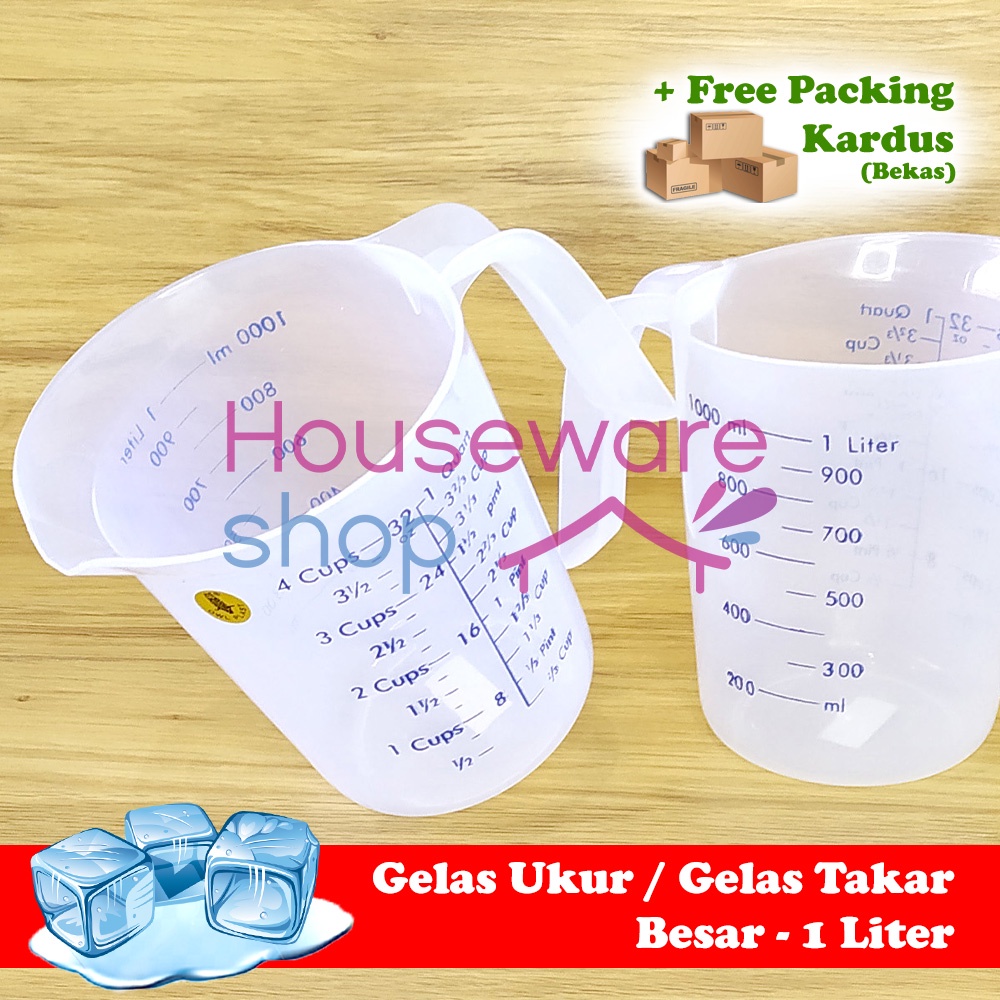 Gelas Takar / Gelas Ukur Plastik / Takaran Air 1000ML