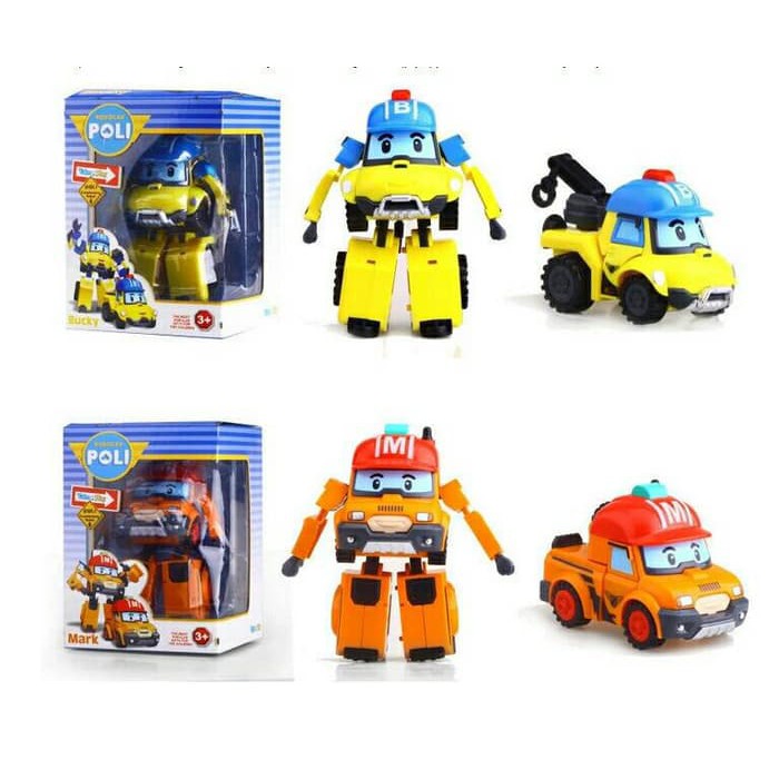 Jual FIGURE ROBOCAR POLI BUCKY   MARK BERUBAH MOBIL JADI ROBOT Murah