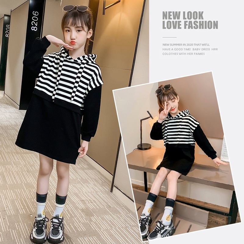 Plazababyku PASSWORD DRESS IVY HOODIE Dress Sweater 1 - 7 Tahun Baju Anak BerKualitas