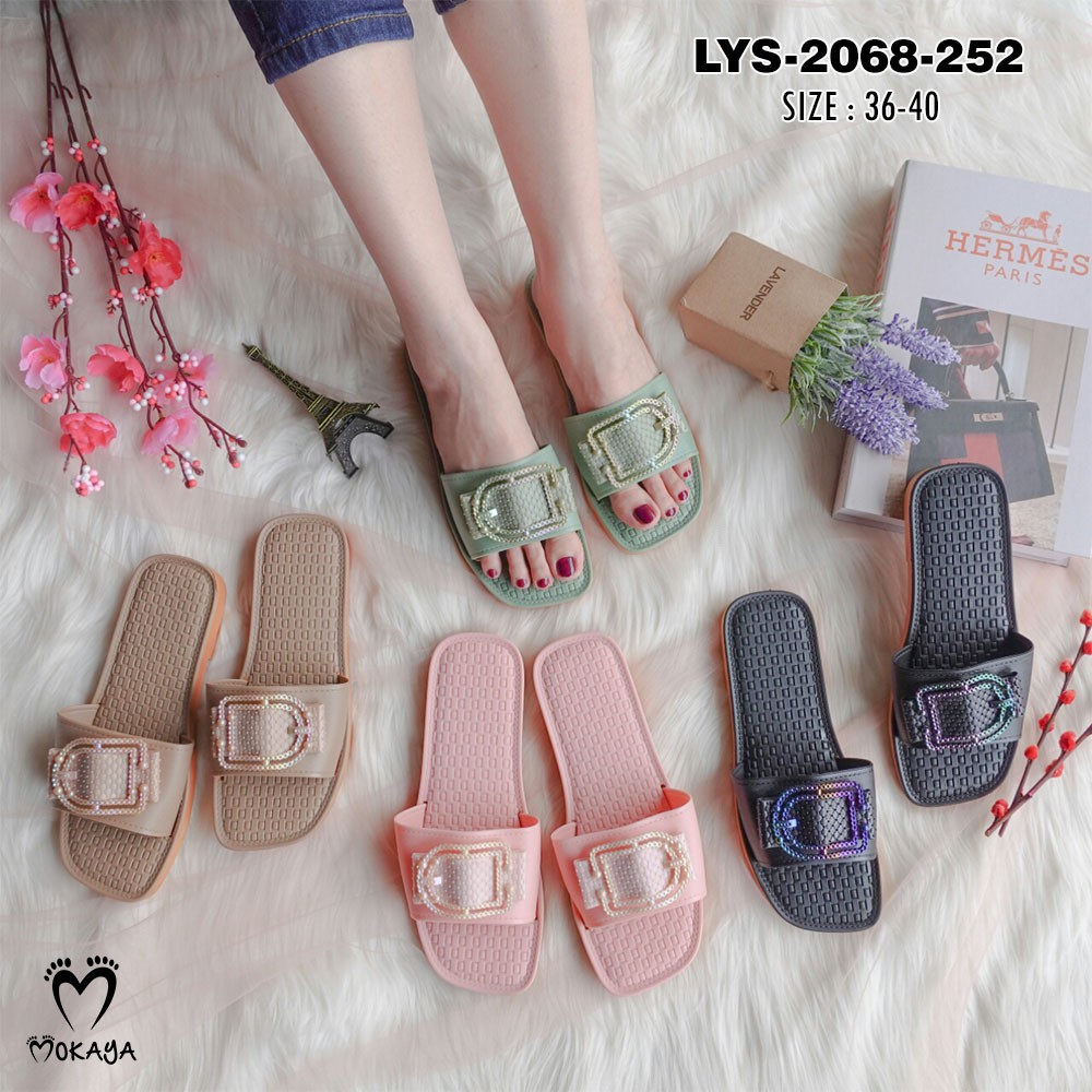 Sandal Slop Jelly Wanita Pita Gesper Besar Cantik Elegant Import Mokaya/Sz 36-40 (LYS-2068-252)