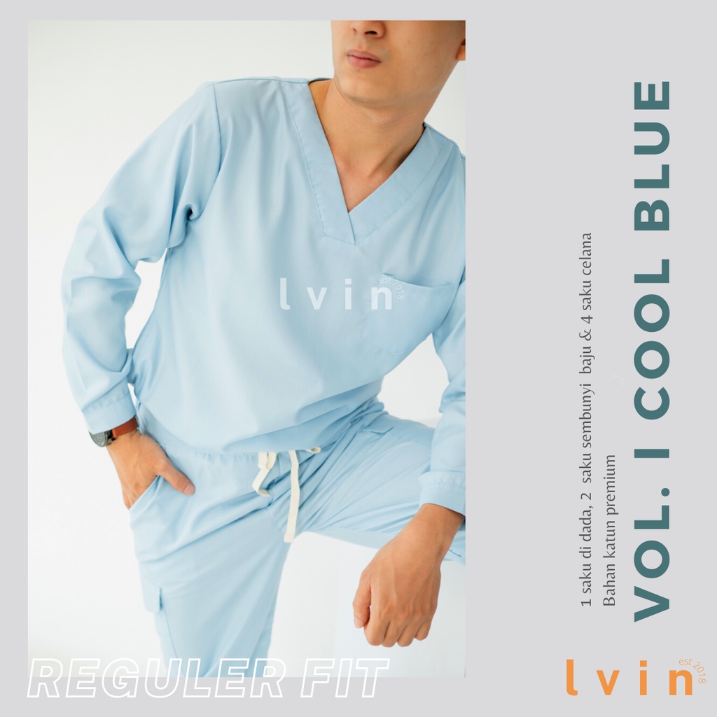 [ Lvin ] VOL I -  Baju OKA V neck Celana Reguler Fit  Lengan Panjang / Baju Jaga / Set Baju Celana Jaga Oka / Baju Dokter / Baju OK / Besties Series