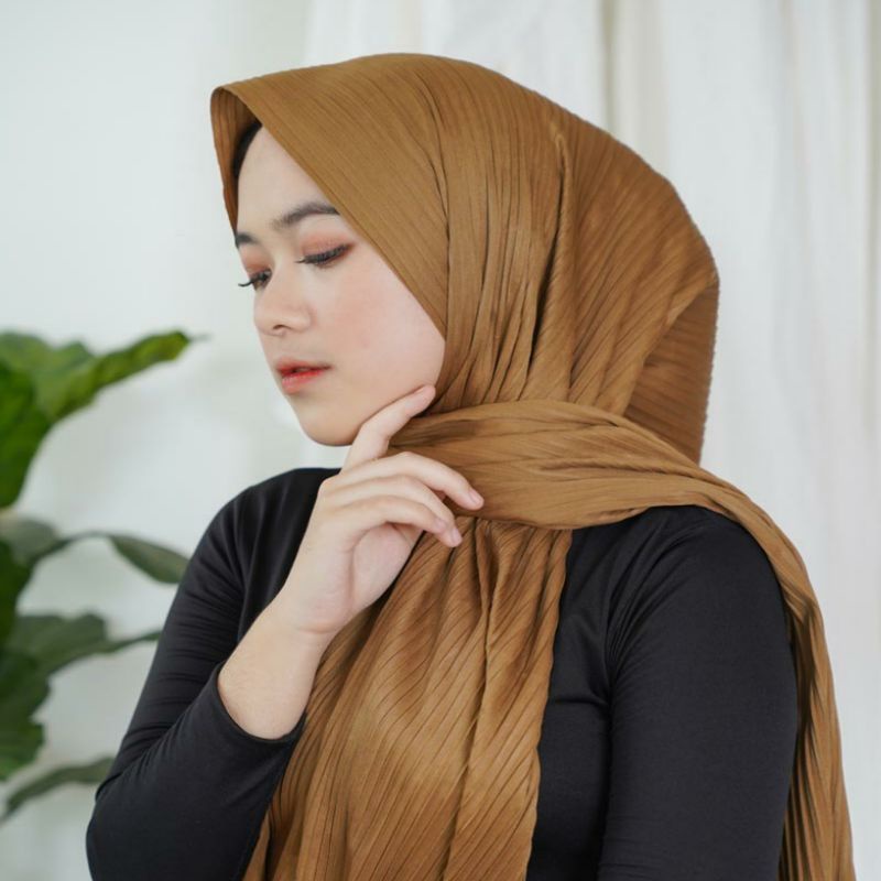 Jilbab Pashmina Plisket Premium