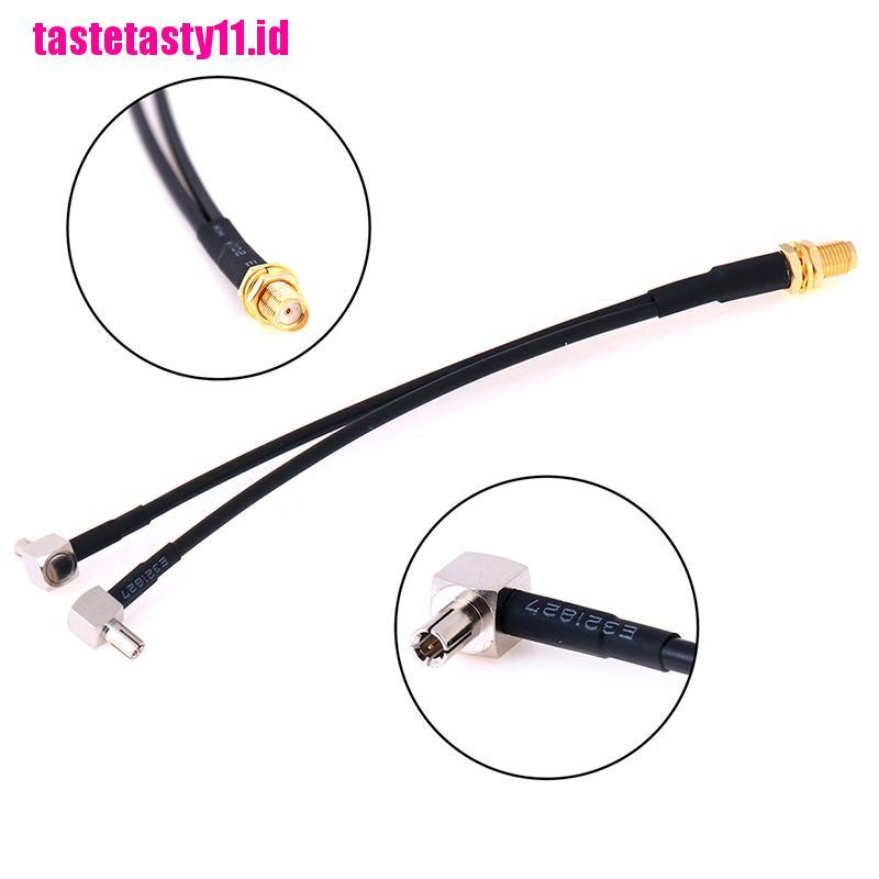 【TTID】15cm sma female to 2 x ts9 male plug y splitter combined pigtail cable rg