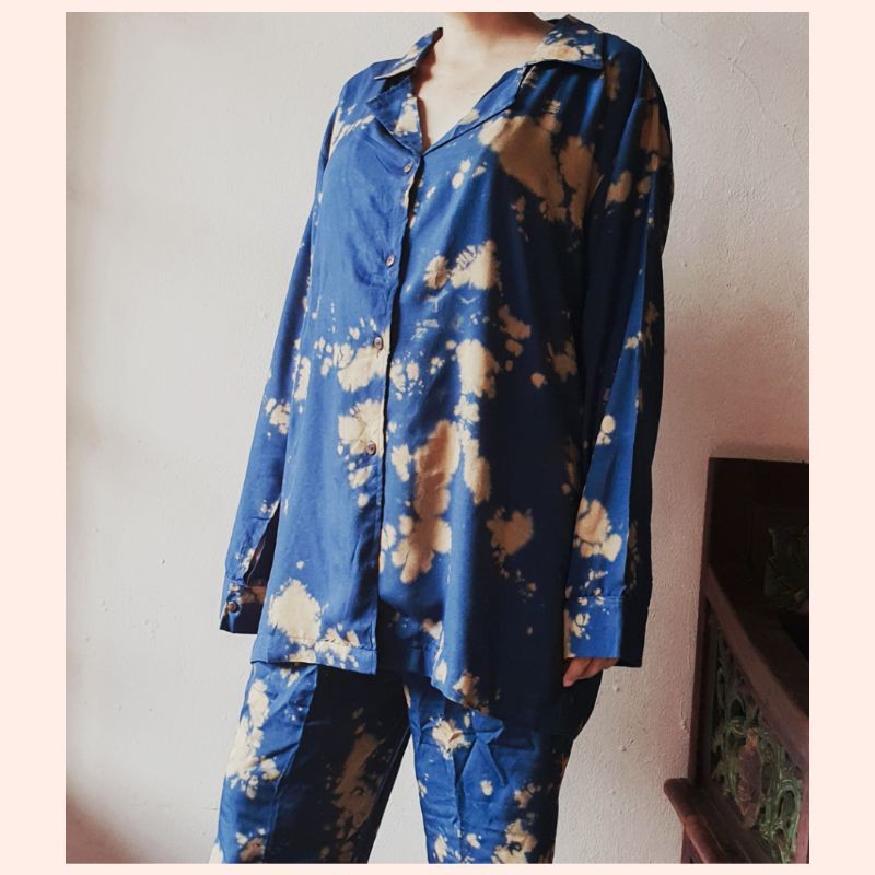 piyama lengan panjang tie dye jumbo / setelan lengan panjang tie dye / piyama tie dye jumbo
