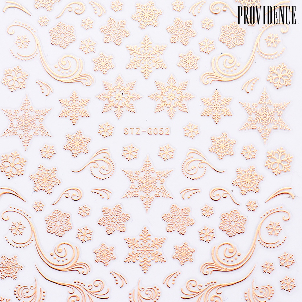 Providence 3Pcs Rose Gold Xmas Snowflake/Elk Nail Sticker Adhesive Decals Manicure Decor