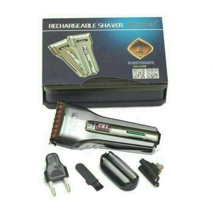 Kemei KMA588 Alat Cukur Kumis Jenggot 2in1 Rechargeable KM-A588