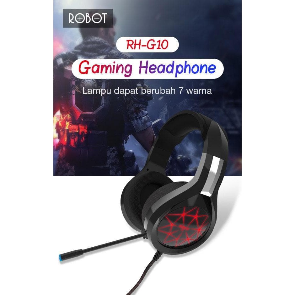 Trend-ROBOT RH-G10 Headset Gaming ROBOT RH-G10 With Microphone And LED Original
