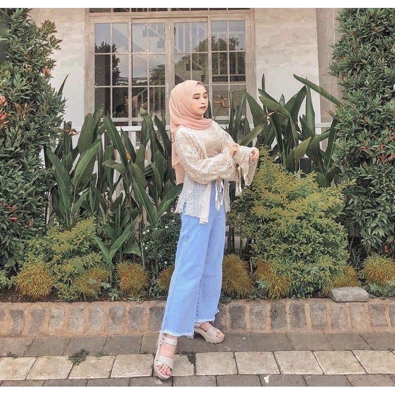 1KG MUAT 4PCS | ABIGAIL FRINGE KULOT HIGHWAIST JEANS DENIM RAWIS HITS OOTD FASHION SELEBGRAM WANITA