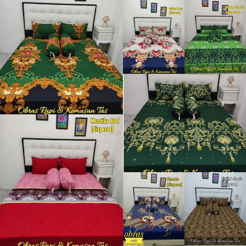 SPREI KARET SPREI HOMEMADE MOTIF BATIK WAYANG JARIK LUXURY GREEN