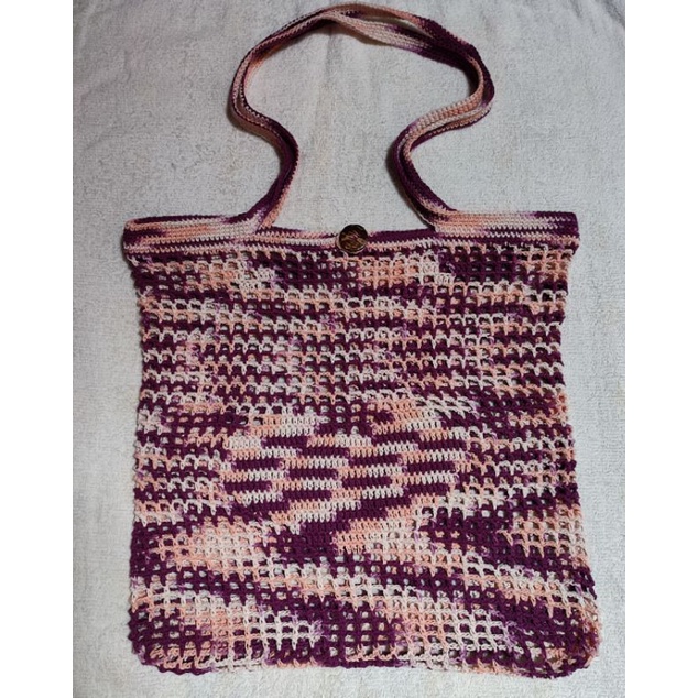 Tas rajut wanita shoulder bag handmade crochet rajutan tangan benang katun bali