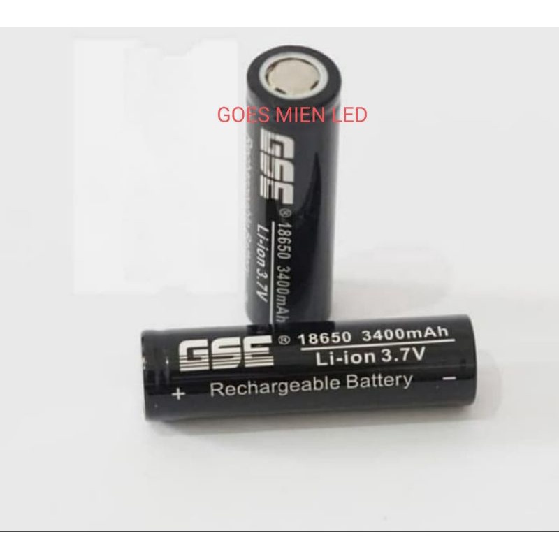 baterai recharge GSE hitam 3400mAh 2 biji