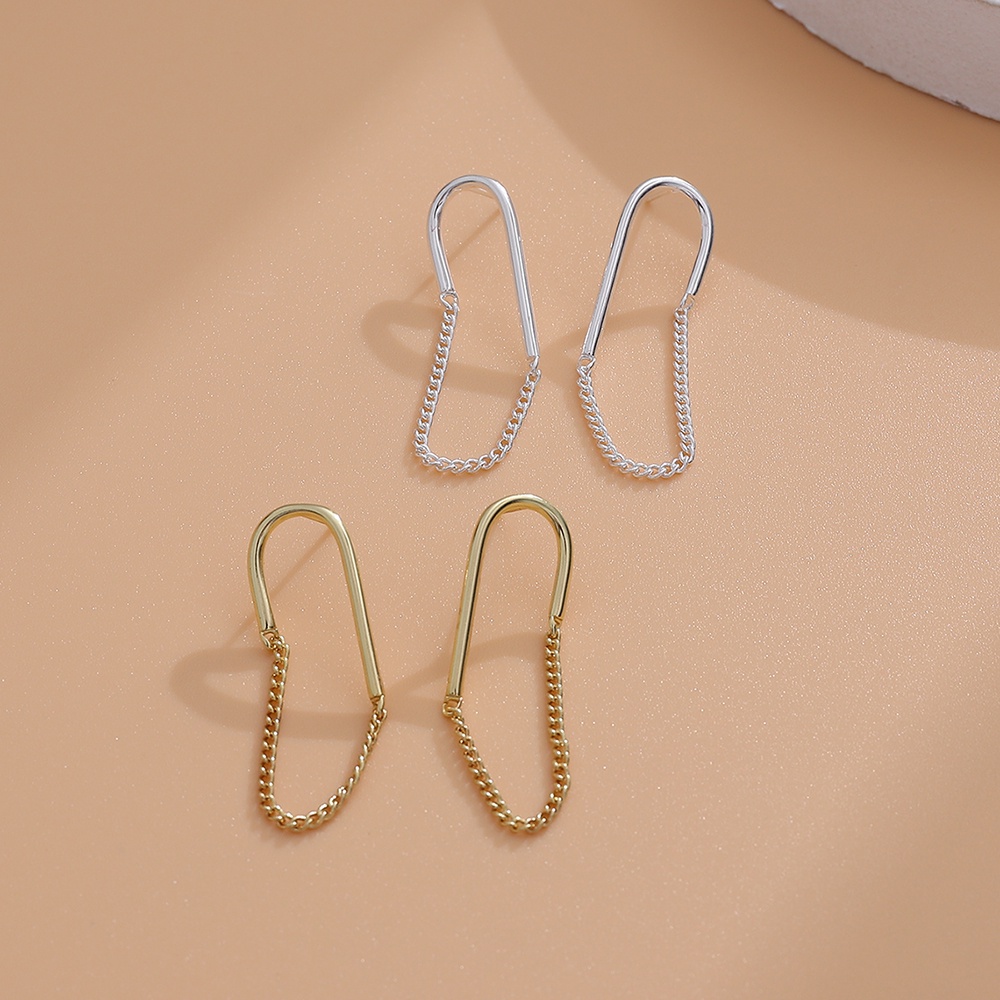 1 Pasang Anting Tusuk Gantung Desain Geometrirumbai Rantai Gaya retro Untuk Wanita