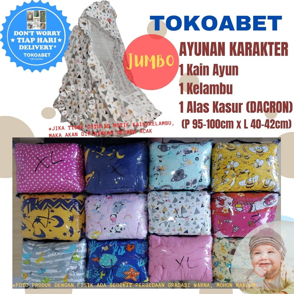 Ayunan karakter kain katun / Ayunan Bayi / Ayunan Kasur / Ayunan Kelambu / Ayunan Anak #tokoabet