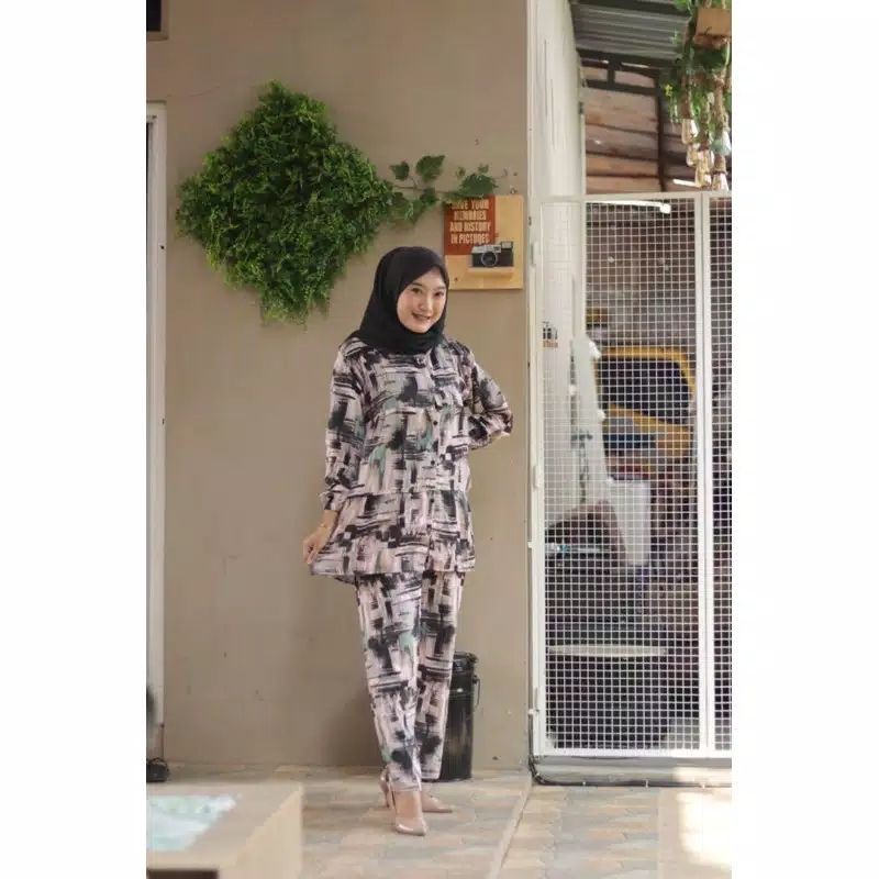 NALA ONE SET | DAILY SET RAYON MOTIF | SETELAN WANITA MUSLIMAH