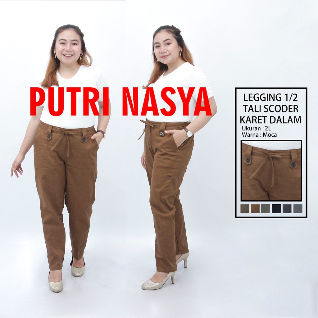 Celana jumbo legging 1/2 tali scoder karet / celana big size / celana formal / celana wanita jumbo