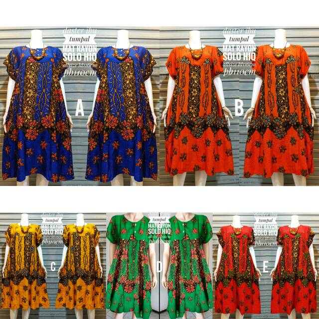 Daster Ibu Tumpal Batik Rayon Solo HQ Baju Tidur Bumil Busui Friendly Solo Bali Ecer Grosir Jumbo