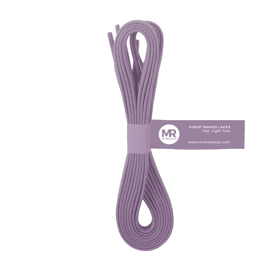 MR Shoelaces FT51 Light Taro -Tali Sepatu Lilin 6-7mm Gepeng Flat Pipih (Waxed Laces) 90cm 100cm 120cm 150cm 200cm - untuk Sneakers - Premium Shoelace