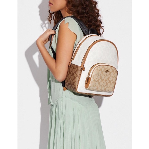 Coach Mini Court Backpack In Signature White (CA439)