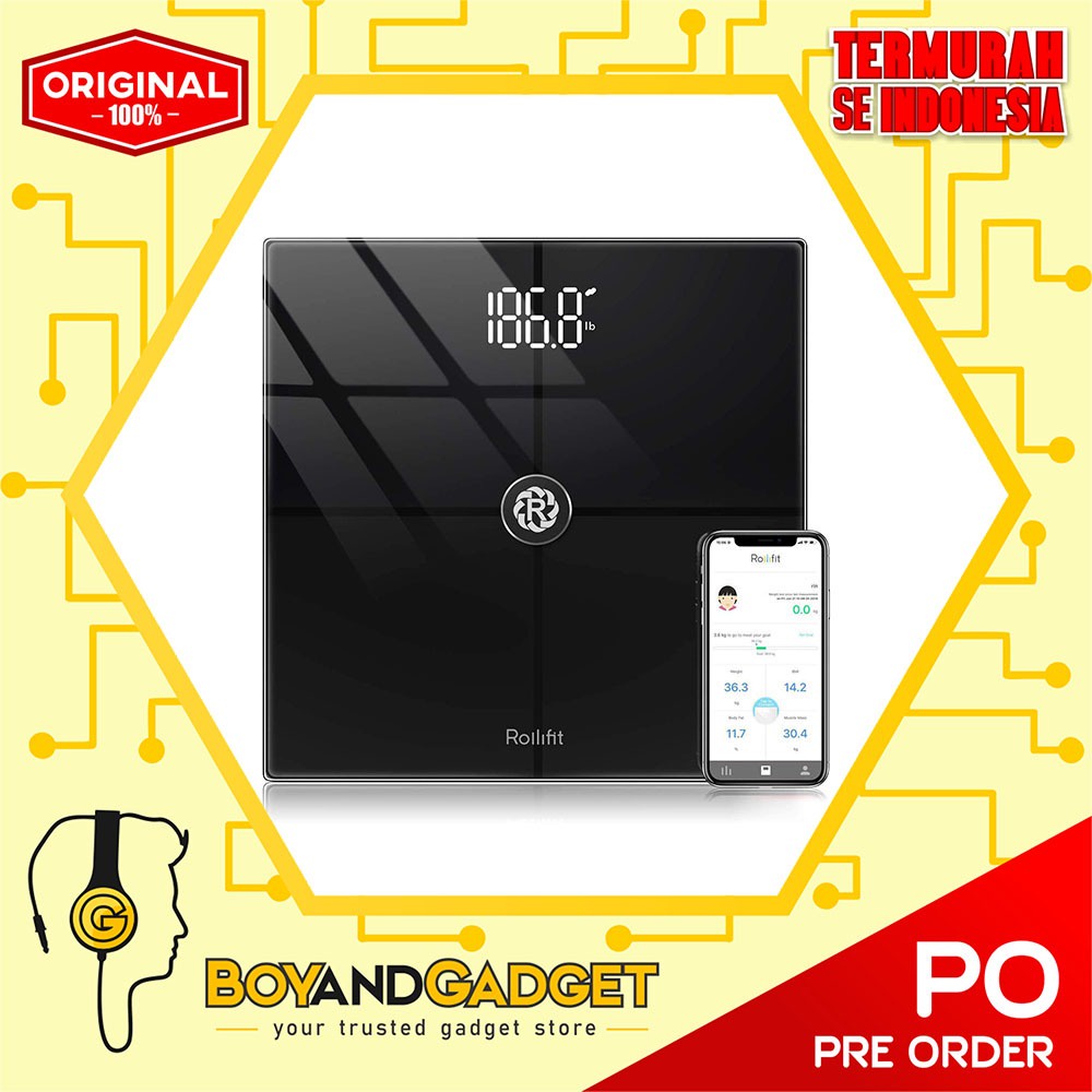 Rolli-Fit Smart Body Fat Scale - 400lb- 11.8B inch (Pack of 1) - Ori