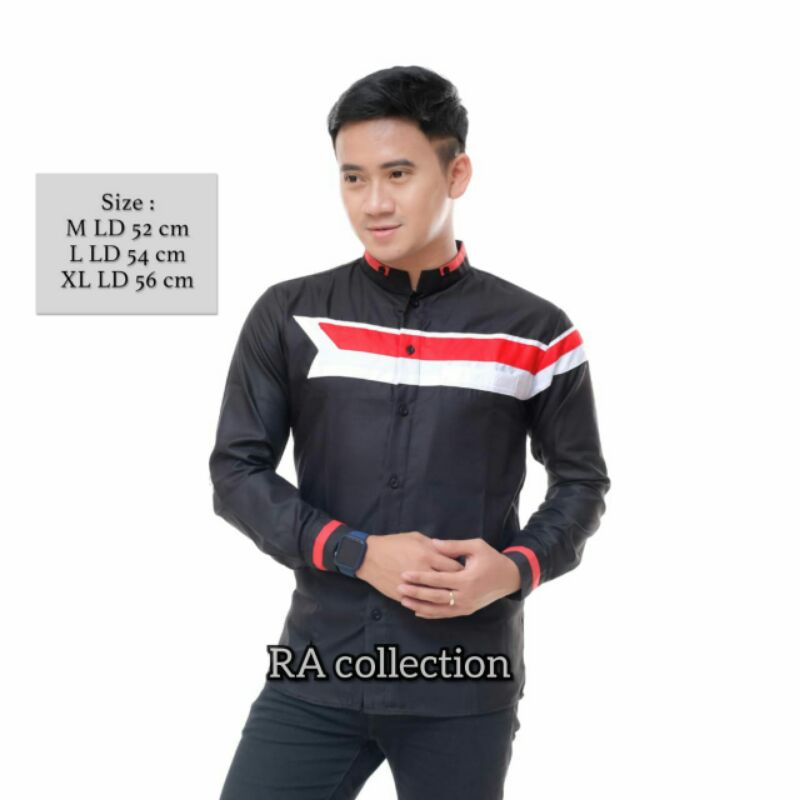 BAJU  KOKO MERAH PUTIH  limited edition katun premium