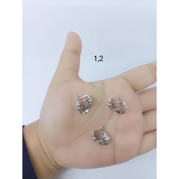 anting jepit perak 925 asli lapis emas model jepit mp 1ukir /anting jepit asli silver 925/ perhiasan anting wanita terbaru S925