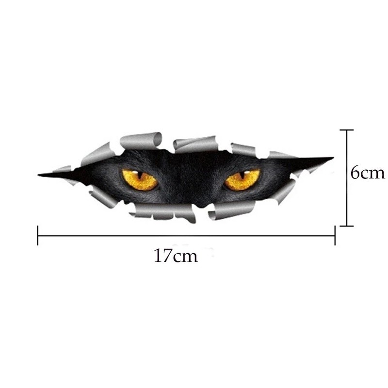 Stiker Vinyl Motif Mata Kucing Mengintip 3d Tahan Air Untuk Mobil