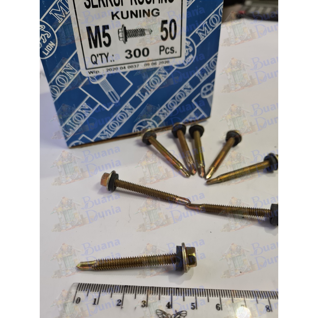 Skrup Baja Ringan LION 12x50 | Baut Roofing | Sekrup Baja Roofing